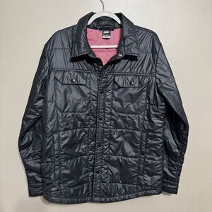 Nike 6.0 black button front barn style puffer coat size medium